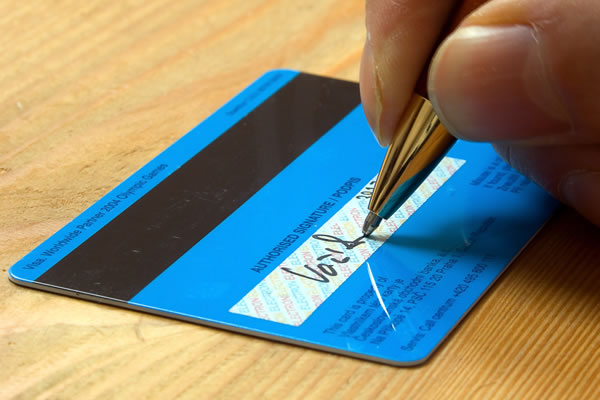 Signing Back of Credit Card