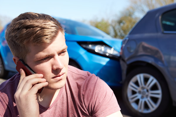 Car Accident - Man on Phone