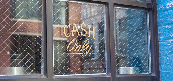 Cash Only Sign