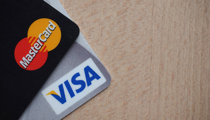 Visa and MasterCard on Desk